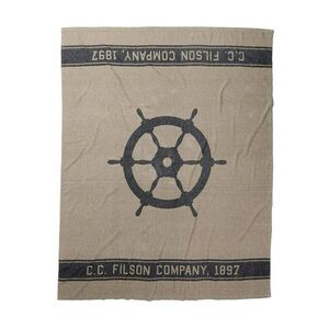 Filson Ships Wheel 100% Cotton - Tan and Black Twin Blanket